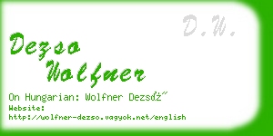 dezso wolfner business card